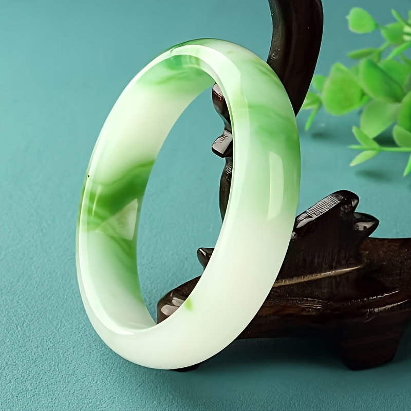 Natural High Ice Snowflake Imitation Jade Bangle